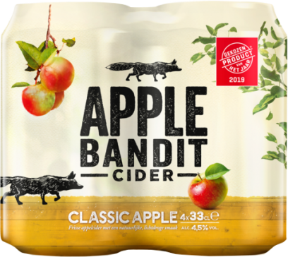 Apple Bandit Classic Apple 4pack met blikjes van 33cl Apple Bandit Classic Apple 4pack met blikjes van 33cl